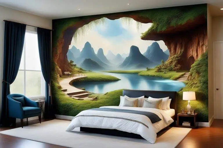 3d wall paintings designs for bedroom