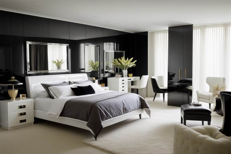 high gloss bedroom with a variety of furniture pieces