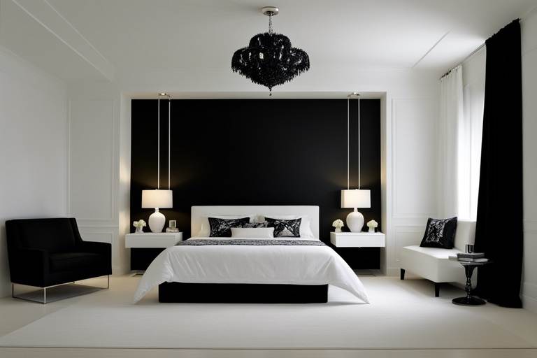 bedroom two colors black and white