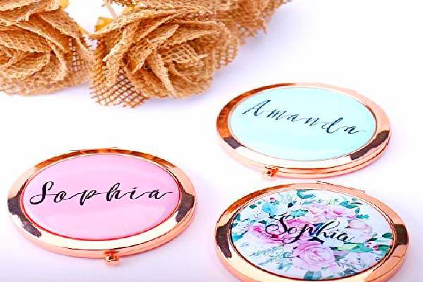 engraved compact mirror gift