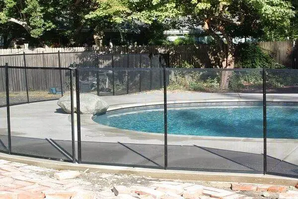 stone or brick pool fences