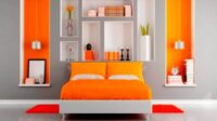 orange two color combination for bedroom walls