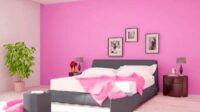 pink two colour combination for bedroom walls