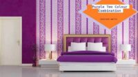 purple two colour combination for bedroom walls