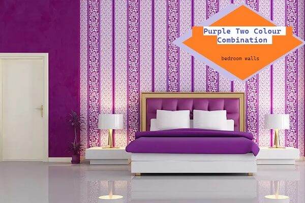 purple two colour combination for bedroom walls